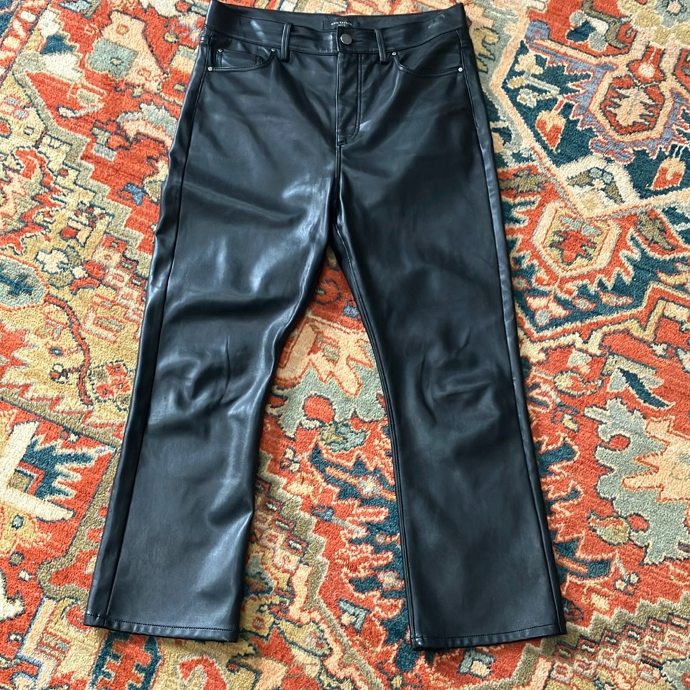 Ann Taylor Faux Leather Kick Jeans